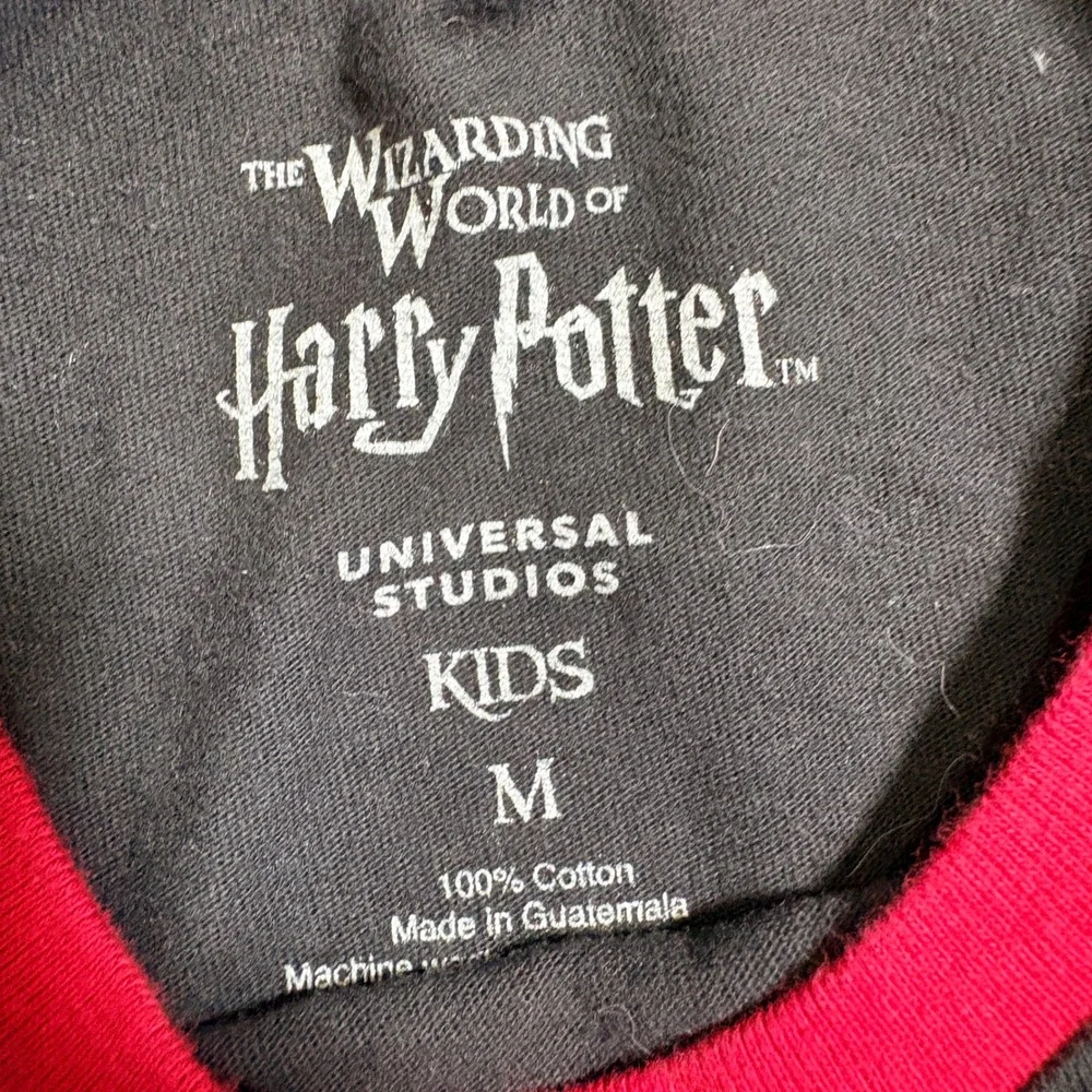 Harry Potter Ringer Tee Kids M Black Gryffindor Courage Determination Bravery